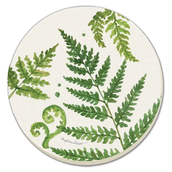 Thirstystone Ferns 4-Pack Round Absorbent Stone Coasters
