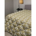 thumbnail image 2 of Grey and Yellow Down Alternative Comforter, Moroccan Style Modern Sun Beam Flowers with Rounds Dots Image, Microfiber Quilt for All Season, 5 Sizes, Pale Grey Black, by Ambesonne, 2 of 3
