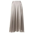 thumbnail image 4 of MIXUE Skirts For Women Summer Satin Solid Color A Line Elastic High Waist Casual Elegant Maxi Skirt Streetwear,Beige,S, 4 of 8