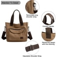 thumbnail image 5 of Sunyuer Canvas Tote Bag for Women, Crossbody Bag Handbag with Zipper Shoulder Bag for Shopping Travel Work, 5 of 6