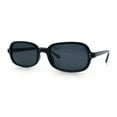 thumbnail image 4 of Womens Rectangular Snug Dad Fashion Thin Plastic Sunglasses All Black, 4 of 8
