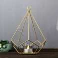 thumbnail image 4 of BalsaCircle 2 Pieces 9" Gold Geometric Pentagon Hanging Candle Holders Party Centerpieces, 4 of 8