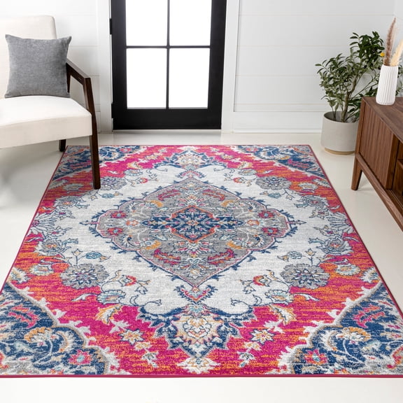 JONATHAN Y BOHEMIAN FLAIR 5 x 8 Area Rug, Vintage Medallion - Multi, BMF105A-5
