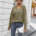 thumbnail image 1 of Suéter De Invierno, Lavar A Máquina Blusa De Mujer Cuello En V Transpirable Color Puro Con Bolsillo Para Oficina ANGGREK Otros, 1 of 8