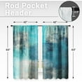 thumbnail image 2 of Turquoise Kitchen Curtains 63 Inch Length Abstract Window Curtains Over Sink Set of 2, Teal Contemporary Curtain for Bedroom Living Room, Modern Kitchen Decor 42x63 Inch, 2 of 6