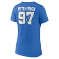 thumbnail image 3 of Women's Aidan Hutchinson Blue Detroit Lions Floral Name & Number V-Neck T-Shirt, 3 of 3