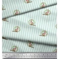 thumbnail image 2 of Soimoi Green Velvet Fabric Cat & Wreath Stripe Print Fabric by the Yard 58 Inch Wide, 2 of 3