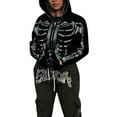 thumbnail image 2 of Aunavey Women Y2K Oversized Zip Up Hoodie Graphic Skeleton Skull Gothic Sweatshirt Hooded Jacket, 2 of 8