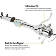 thumbnail image 2 of Universal GM Tilt Steering Column 32", Chrome Finish, 5-Position Tilt, Integrated Turn Signal & Hazard Switch, Fits '69-'94 GM Steering Wheels, Includes Chrome Levers, Ignition & Key, 2 of 14