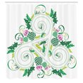 thumbnail image 3 of Ambesonne Green Shower Curtain, Celtic Curved Lines Art, 69"Wx84"L, Green Pink, 3 of 5