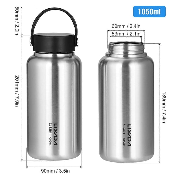 LIXADA 1050ml Stainless Steel Water Bottle Leak Proof Sports Bottle for Outdoor Camping Hiking