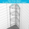 thumbnail image 2 of 4 Tier Floor Standing Corner Shower Caddy Organizer Shelf with Hooks, Bathroom Shelves Stand Rack, Black-HQQ8, 2 of 7