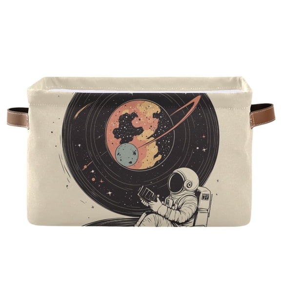 Yayeee Canvas Storage Basket with Handles for Shelves Fabric Bins Closet Organizer, Space Record