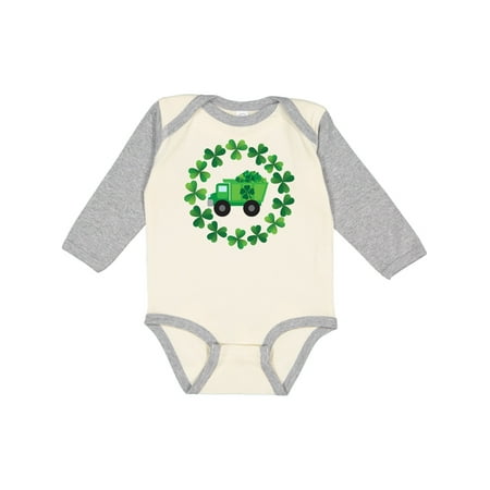 

Inktastic St Patricks Day Shamrock Truck Boys Long Sleeve Baby Bodysuit
