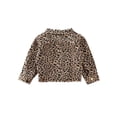 thumbnail image 5 of Qiylii Girls Jacket, Button Open Front Long Sleeve Leopard Print Lapel Coat, 5 of 5