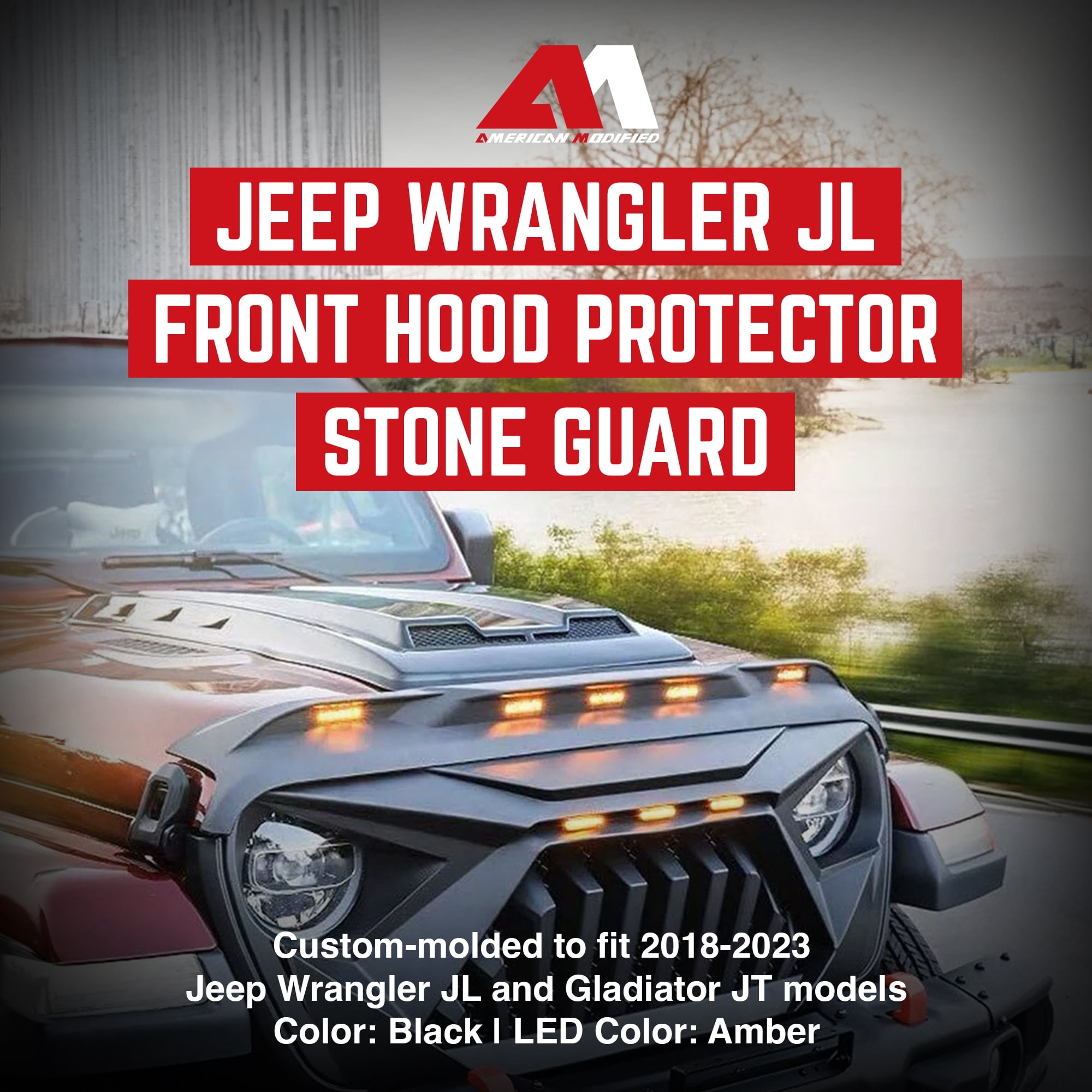 AMERICAN MODIFIED Front Hood for 18 to 23 Jeep Wrangler JL & Gladiator JT