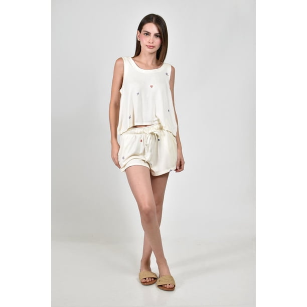 Set de pijama short + top Roman Fashion /Juvenil, k710 (Hueso) beige G
