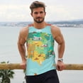thumbnail image 6 of Hirioo USA Tourist Map for Men's Workout Tank Top Sleeveless Shirts Quick Dry for Men-3X-Large, 6 of 7