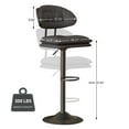 thumbnail image 3 of Hawsaiy Modern Bar Stools Set of 2, Ergonomic Double-Layer Upholstered Bar Stools with Back, Adjustable Swivel Barstools for Kitchen Island, Dark Gray, 3 of 8