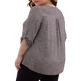 thumbnail image 5 of LEEYNEER Women‘s Plus Size Tops 3/4 Length Sleeve Shirts Dressy Casual V Neck Tunic Blouse (M-4XL), 5 of 10