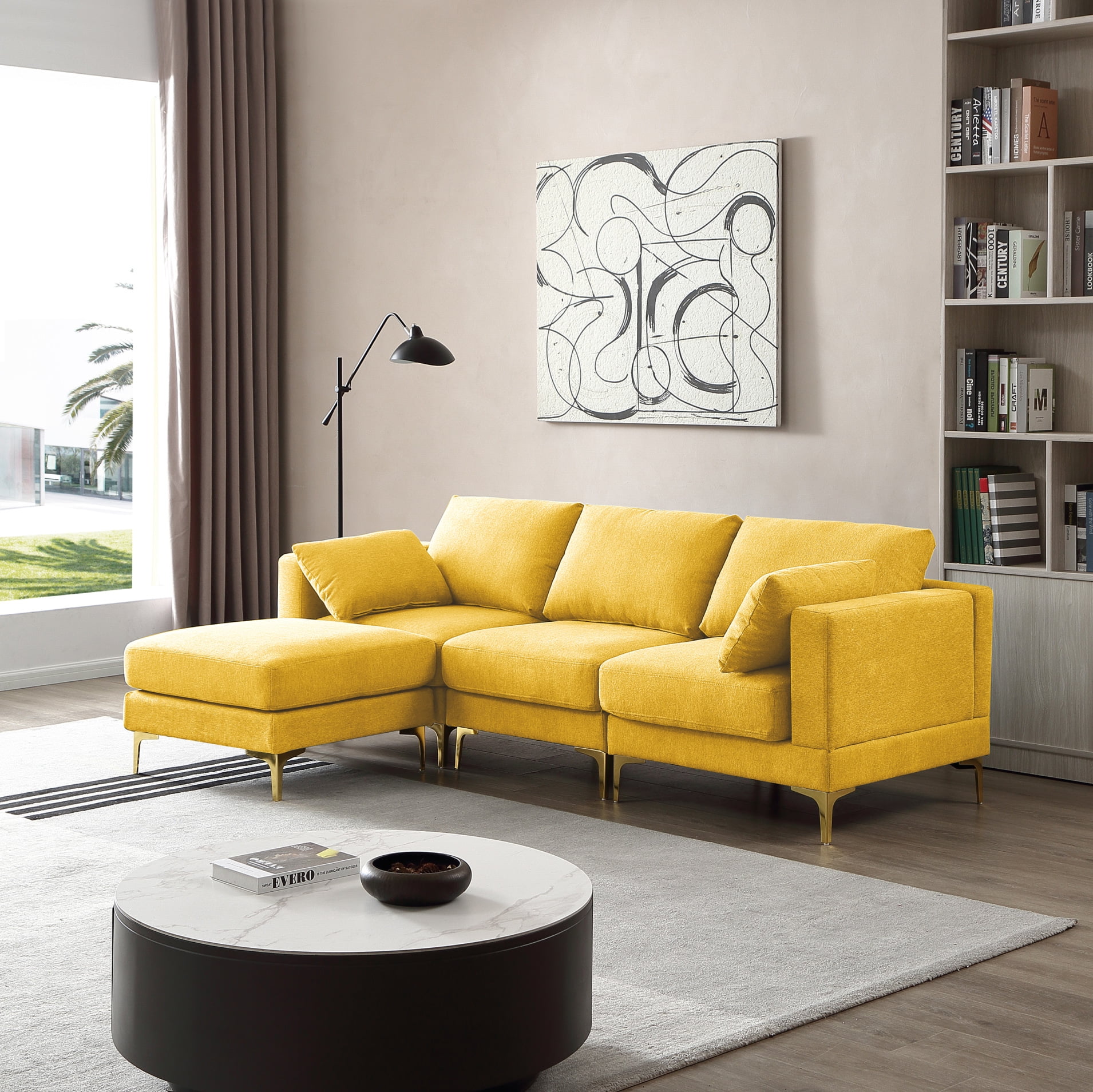 Yellow corner sofa discount