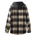 thumbnail image 4 of USNSM Mens Winter Jacket Plaid Fleece Lined Zip Up Hoodie Long Sleeve Flannel Jackets Zipper Hooded Thermal Sherpa Coat Yellow XL, 4 of 9