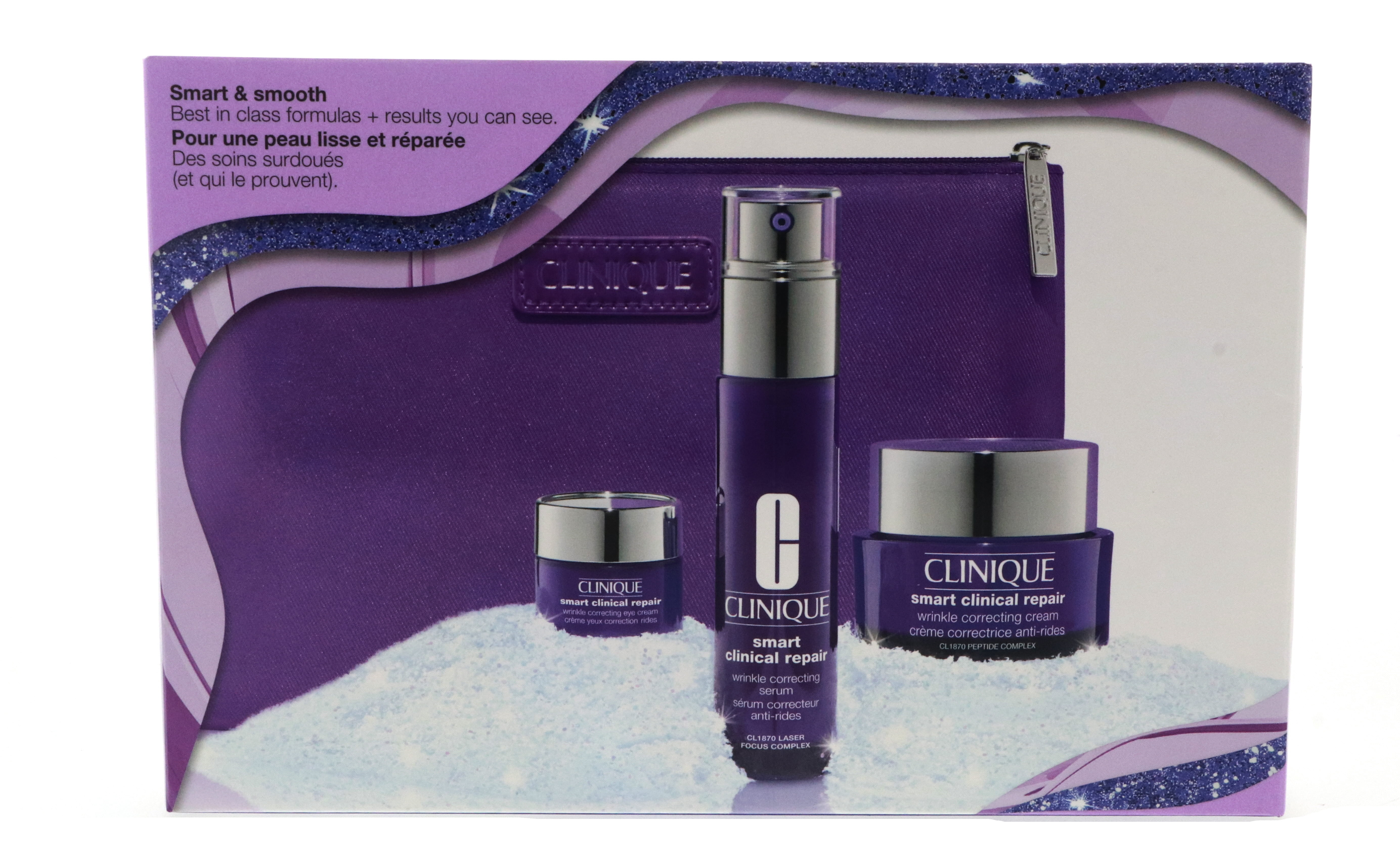 Clinique Smart Clinical Repair Set (Wrinkle Correcting Serum 1 oz , Wrinkle Correcting Cream 1.7 oz, Wrinkle Correcting Eye Cream 0.16 oz)