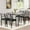 Soft Seat Cushion Black Tube + Gray, variant on 5 Piece Farmhouse Dining Table Set for 4, Industrial Kitchen Table with Padded Chairs & Iron Frame, Space-Saving Dining Room Furniture Set for Small Spaces, Apartments