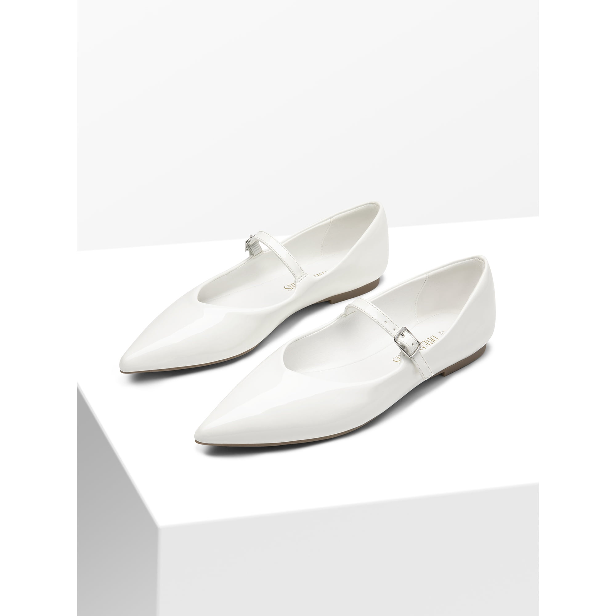 Patent Pointed Toe Mary Jane Flats for Women