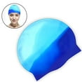 thumbnail image 2 of Gorros de natación de silicona, 1 paquete, gorro de natación duradero y cómodo para adultos, elastomérico para mujer, hombre, pelo corto, pelo largo Fokelyi 221409-3, 2 of 9