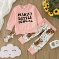 thumbnail image 2 of Youmylove Toddler Boys Girls Long Sleeve Letter Prints T Shirt Pullover Tops Cartoon Pants Outfits Toddler Girl Clothes, 2 of 8