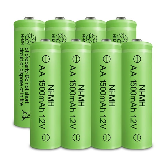 Rechargeable AA Batteries, 1500mAh Double A 1.2V NiMH Battery, 8 Pack