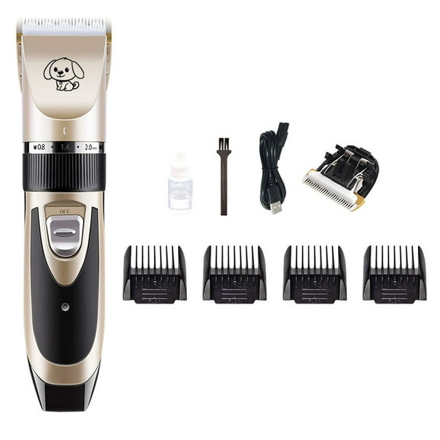 fashionhome Tondeuse à Raser Électronique pour Animaux Tondeuse à Cheveux Tondeuse pour Animaux Ensemble 5 Modes Rechargeable Coiffage pour Animaux Fournitures de Beauté