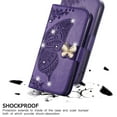 thumbnail image 6 of Allytech Compatible with Apple iPhone 15 Pro Max Case Embossed Diamond Butterfly Glitter Bling Case with Card Holder Stand Flip Wallet Shockproof Phone Cover for iPhone 15 Pro Max 5G 6.7" Purple, 6 of 10