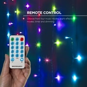 Merkury Innovations Multi-Color Cascading Curtain Night Lights with Music Sync for Outdoor and Indoor Use - Battery Powered