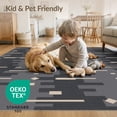 thumbnail image 3 of ODIKA 4'x6' Cream Shale Geometric Checkered Design Washable Area Rug Modern Abstract Pattern with Accents Stain Resistant, Low Pile, Easy Care for Dorm Room, Small Living, 3 of 6