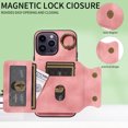thumbnail image 4 of Nalacover for iPhone 14 Pro Ring Holder Wallet Case with Kickstand Magnetic Clasp, Credit Card Slots Holder Premium PU Leather Purse Cover, TPU Bumper Shockproof Anti-Scratches Case,Rosegold, 4 of 17