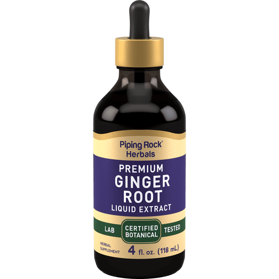 Ginger Root Liquid Extract | 4 fl oz | Premium Tincture Drops | Non-GMO, Gluten Free | by Piping Rock