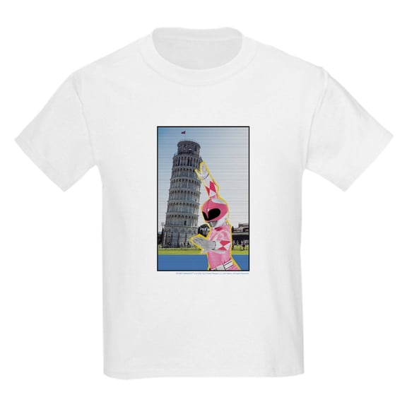 CafePress - Power Rangers Pink Ranger At The Lean Kids T Shirt - Light T-Shirt Kids XS-XL