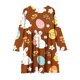 thumbnail image 4 of Vestido de manga larga con cuello redondo para niñas, vestido elástico de manga larga, corte A, estilo patinador con volantes, vestido de recital escolar, vestido de manga larga con cuello redondo par, 4 of 6