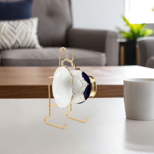 IDEANATEGRATE 4Ud Soporte Metálico Dorado Para Exhibir Tazas, Y Tazas De Café De Forma