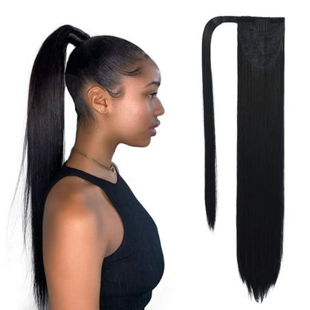 Clip in Ponytail Extension Wrap Around Long Straight Pony Tail Hair 28 Inch Synthetic Hairpiece - Black | Walmart Canada Clip in Ponytail Extension Wrap Around Long Straight Pony Tail Hair 28 Inch Synthetic Hairpiece - Black | Walmart Canada