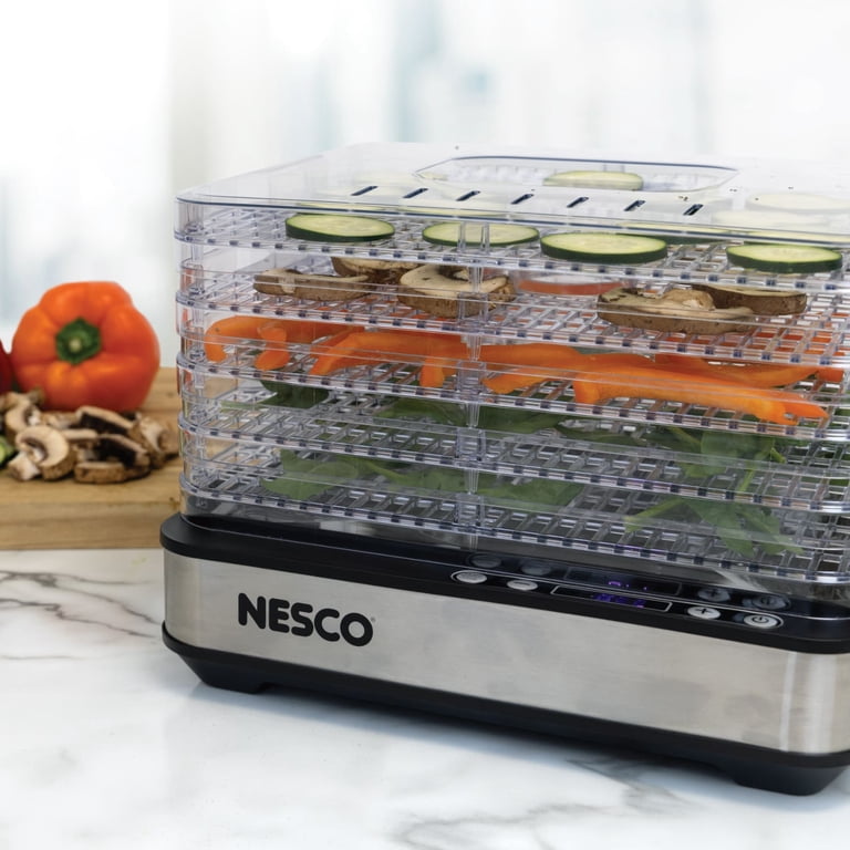 NESCO 5-Tray Rectangular Food Dehydrator, 420W Adjustable Temp