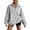 Gray, variant on Women's Oversized Sweatshirts Half Zip Long Sleeve Stand Collar Pullover Tops Casual Athletic Running Workout Hoodie with Pocket