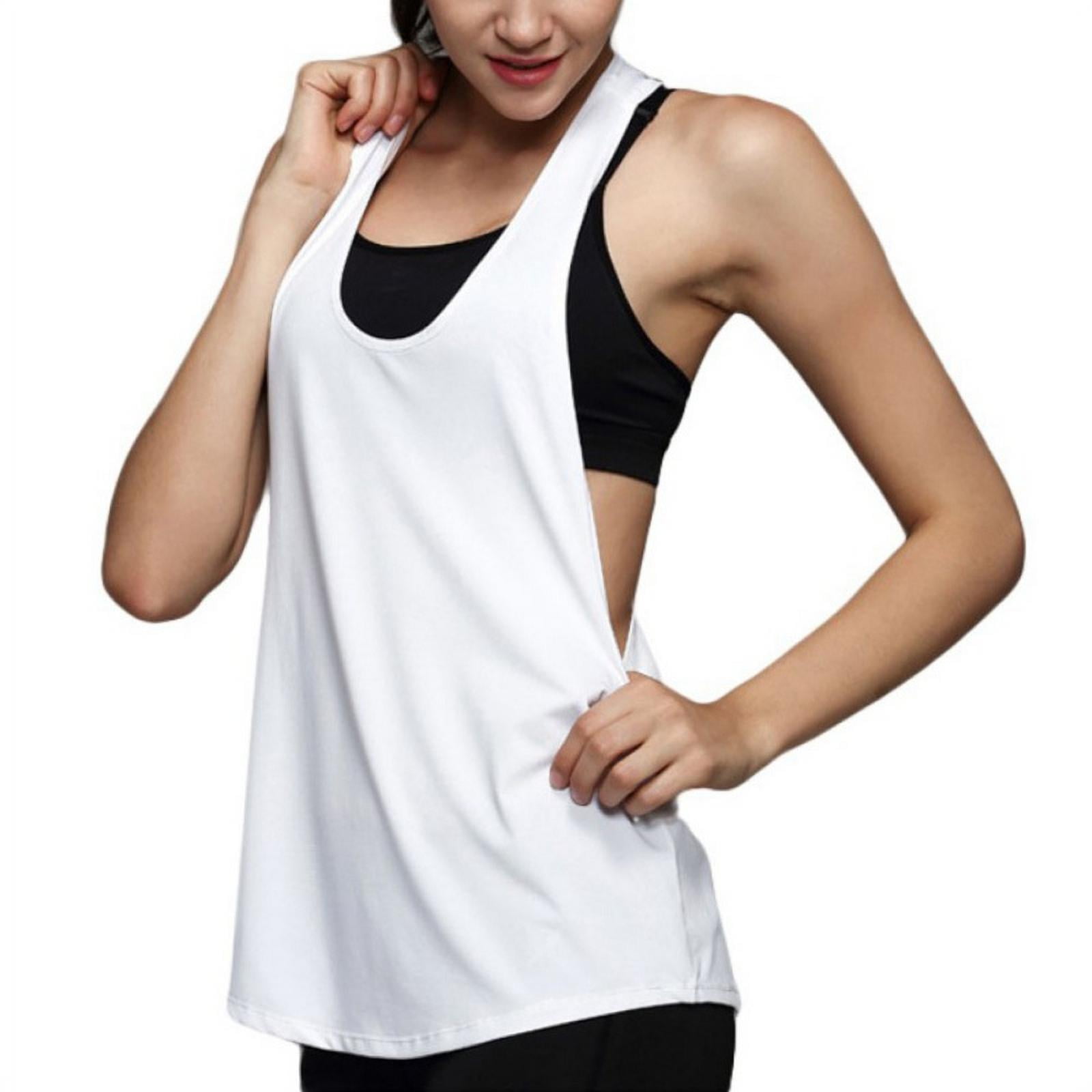 Portazai Women Tank Tops Workout Sports Shirts Backless Sleeveless Blouses Tunics Gym Exercise Athletic Yoga Tops