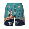 thumbnail image 4 of Lsque Mens Swim Trunks Let's go Travel Pattern - Bathing Suit Compression Liner - Beach Swim Shorts Swimwear - (S-3XL) - Stretch Quick Dry -Medium, 4 of 9
