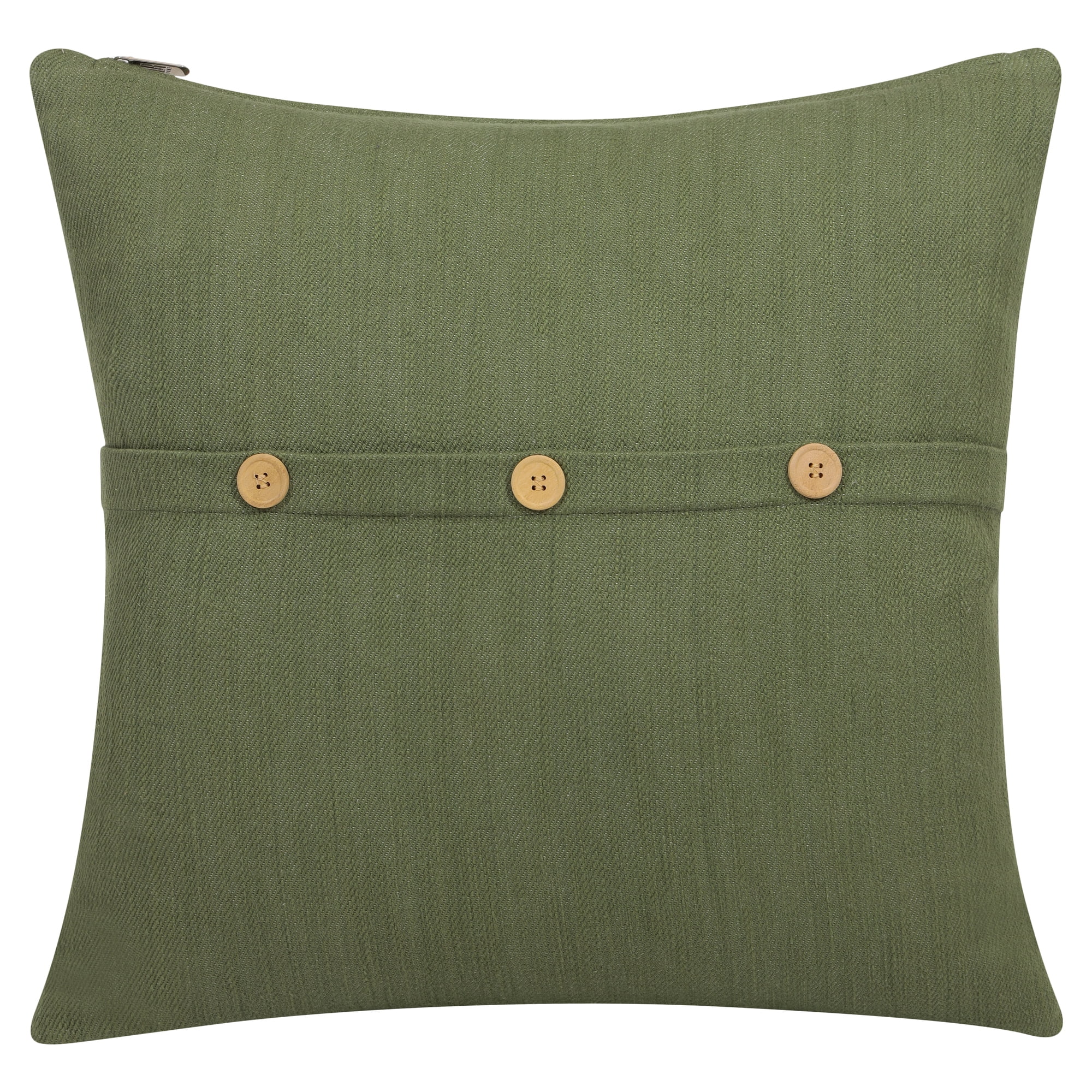 Harlow Hill Theo Forest Green Solid 20" x 20" Cotton Adult Decorative Feather Filled Pillow