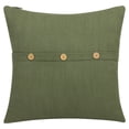 thumbnail image 2 of Ox Bay Theo 20" x 20" Forest Green Buttoned Cotton Adult Decorative Throw Pillow Cover, 2 of 10