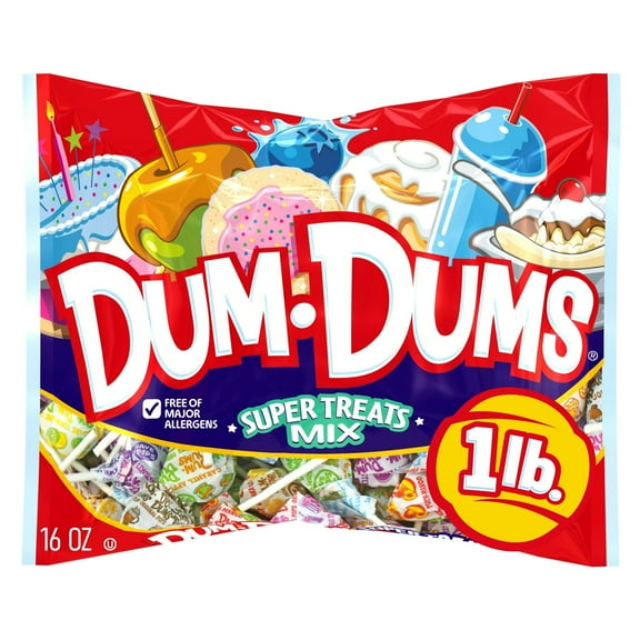 Dum Dums Limited Edition Flavor Mix Lollipops & Suckers, Party Candy Hard Candy, 16 oz Bag 2PAck