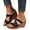 Black, variant on Women's Open Toe Cork Wedge Slide Sandals Lightweight Summer Vacation Backless Platform Sandal Comfortable Hollow Out Mules Brown Size 7.5